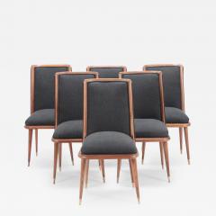 Six Elegant Dining Chairs with Recent Fabric - 3143639