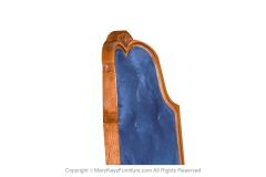 Six French Louis XVI High Back Blue Velvet Walnut Dining Chairs - 3008980