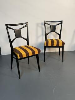 Six Italian Mid Century Modern Mahogany Dining Side Chairs Ico Parisi Style - 3073480