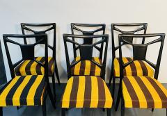 Six Italian Mid Century Modern Mahogany Dining Side Chairs Ico Parisi Style - 3073482