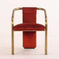 Six Italian brass and upholstered chairs C 1965  - 4137508