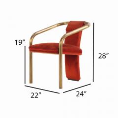 Six Italian brass and upholstered chairs C 1965  - 4137509