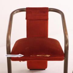 Six Italian brass and upholstered chairs C 1965  - 4137510