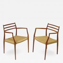 Six JL Moller Model 62 78 Carver Dining Chairs in Teak and Papercord - 919177