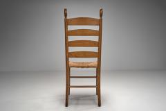 Six Ladderback Beech Dining Chairs with Woven Seats Europe Mid 20th Century - 4711061