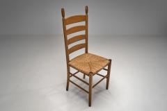 Six Ladderback Beech Dining Chairs with Woven Seats Europe Mid 20th Century - 4711063