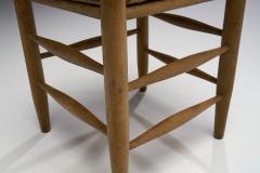 Six Oak and Straw Rustic Dining Chairs The Netherlands 1950s - 1946098