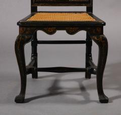 Six Queen Anne Black Lacquer Japanned Side Chairs - 3161576