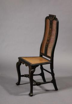 Six Queen Anne Black Lacquer Japanned Side Chairs - 3161577