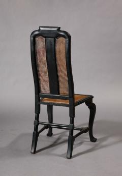 Six Queen Anne Black Lacquer Japanned Side Chairs - 3161578