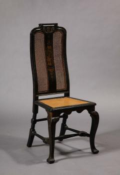 Six Queen Anne Black Lacquer Japanned Side Chairs - 3161580