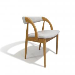 Six Scandinavian White Oak Dining Chairs Newly Upholstered in Wool - 3651213