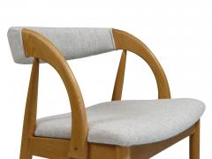 Six Scandinavian White Oak Dining Chairs Newly Upholstered in Wool - 3651214