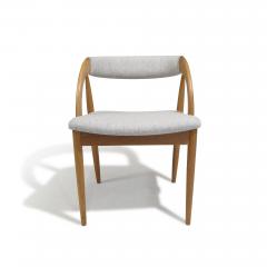 Six Scandinavian White Oak Dining Chairs Newly Upholstered in Wool - 3651216