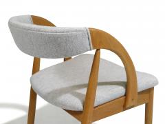 Six Scandinavian White Oak Dining Chairs Newly Upholstered in Wool - 3651217