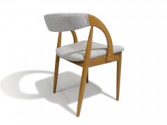 Six Scandinavian White Oak Dining Chairs Newly Upholstered in Wool - 3651218