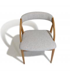 Six Scandinavian White Oak Dining Chairs Newly Upholstered in Wool - 3651220