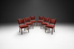 Six Upholstered Beech Dining Chairs by a European Cabinetmaker Europe ca 1950s - 4647340