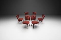 Six Upholstered Beech Dining Chairs by a European Cabinetmaker Europe ca 1950s - 4647392