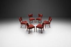 Six Upholstered Beech Dining Chairs by a European Cabinetmaker Europe ca 1950s - 4647393