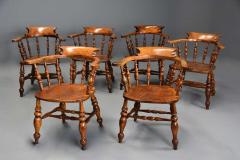 Six mid 19th century smokers bow Windsor or Captain s chairs - 4756888