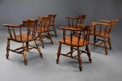 Six mid 19th century smokers bow Windsor or Captain s chairs - 4757026