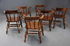 Six mid 19th century smokers bow Windsor or Captain s chairs - 4757027