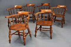 Six mid 19th century smokers bow Windsor or Captain s chairs - 4757029