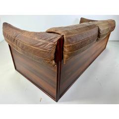 Skipper Mobler 1970s Skipper Mobler Leather and Rosewood Sofa - 4447372