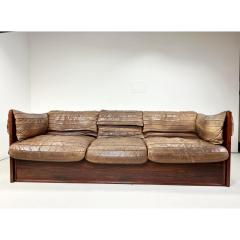 Skipper Mobler 1970s Skipper Mobler Leather and Rosewood Sofa - 4447377