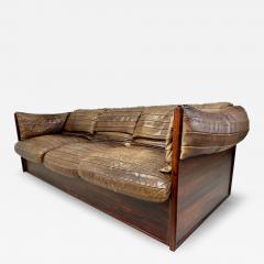 Skipper Mobler 1970s Skipper Mobler Leather and Rosewood Sofa - 4447542