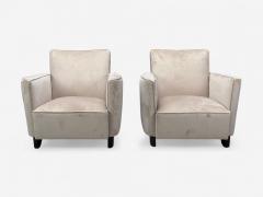 Slagelse Mobelfabrik Beige Velvet Beech Lounge Chairs Denmark 1940s - 4384968