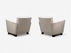 Slagelse Mobelfabrik Beige Velvet Beech Lounge Chairs Denmark 1940s - 4384970