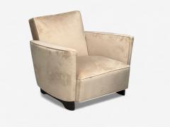 Slagelse Mobelfabrik Beige Velvet Beech Lounge Chairs Denmark 1940s - 4384972