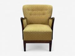 Slagelse Mobelvaerk Fabric Wood Sculptural Arm Chair Denmark 1960s - 4387683