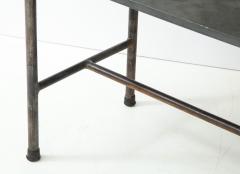 Slate top dining table or desk with industrial iron base - 1352608