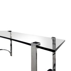 Sleek Console Table in Polished Chrome and Inset Glass 1970s - 706608