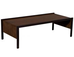 Sleek Modern Walnut Cocktail Table by Baker Furniture Milling Road Kara Mann - 1994270