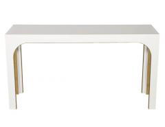 Sleek Modern White Console Table with Metal Accents - 1994644
