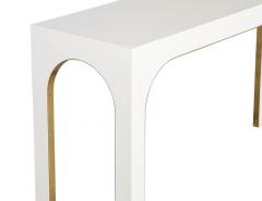 Sleek Modern White Console Table with Metal Accents - 1994646