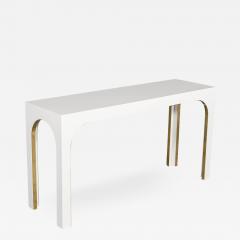 Sleek Modern White Console Table with Metal Accents - 2002092