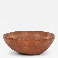 Slightly Organic Oval Shape Swedish Dugout bowl Covered in remnants of Red Paint - 3315917