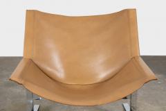 Sling Chairs by Sculptor Clement Meadmore in Cognac Leather and Steel 1960s - 3690690