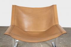 Sling Chairs by Sculptor Clement Meadmore in Cognac Leather and Steel 1960s - 3690691