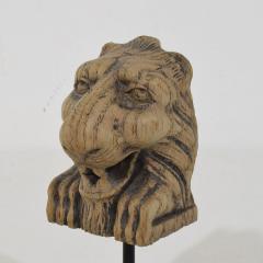 Small 17th 18th Century French Carved Oak Lion Fragment - 4120979