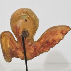 Small 18th Century French Baroque Carved Giltwood Angel Head on Wings - 4509075