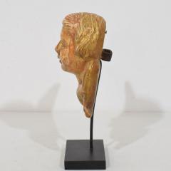 Small 18th Century French Baroque Carved Giltwood Angel Head on Wings - 4509079