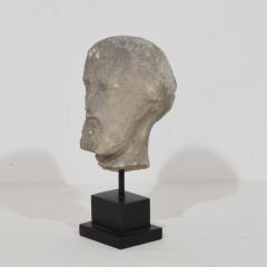 Small 18th Century French Carved Stone Baroque Head Of A Saint - 4120833