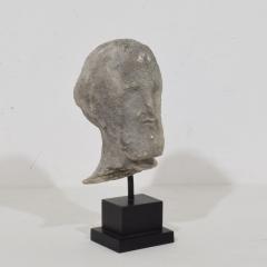 Small 18th Century French Carved Stone Baroque Head Of A Saint - 4120835