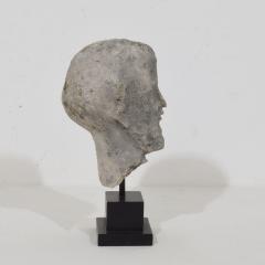 Small 18th Century French Carved Stone Baroque Head Of A Saint - 4120853